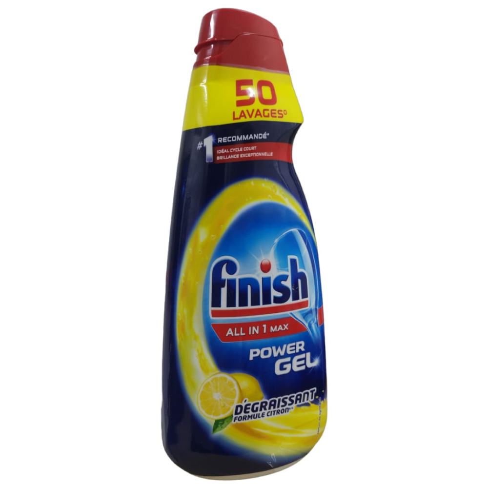 ژل ماشین ظرفشویی فینیش مدل All In One Max با رایحه لیمو ۱ لیتر