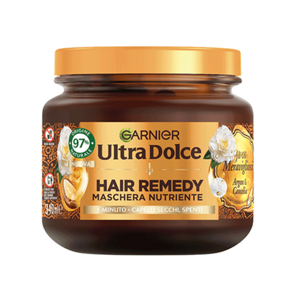 ماسک مو روغن آرگان و گل کاملیا گارنیر Garnier Ultra Dolce حجم 340 میلی لیتر