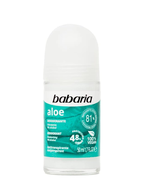 رول ضد تعریق باباریا babaria مدل Aloe با محافظت 48 ساعته حجم 50 میل